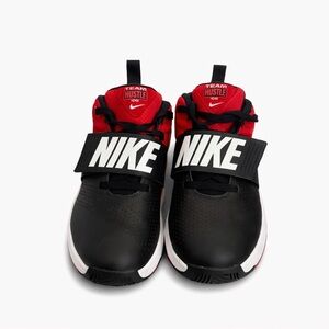 Nike Team Hustle D8 Black and Red Sneakers